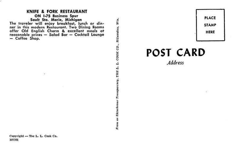 Knife & Fork Restaurant - Vintage Postcard